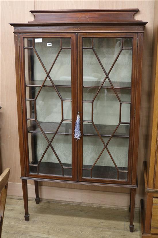 A mahogany display cabinet W.92cm